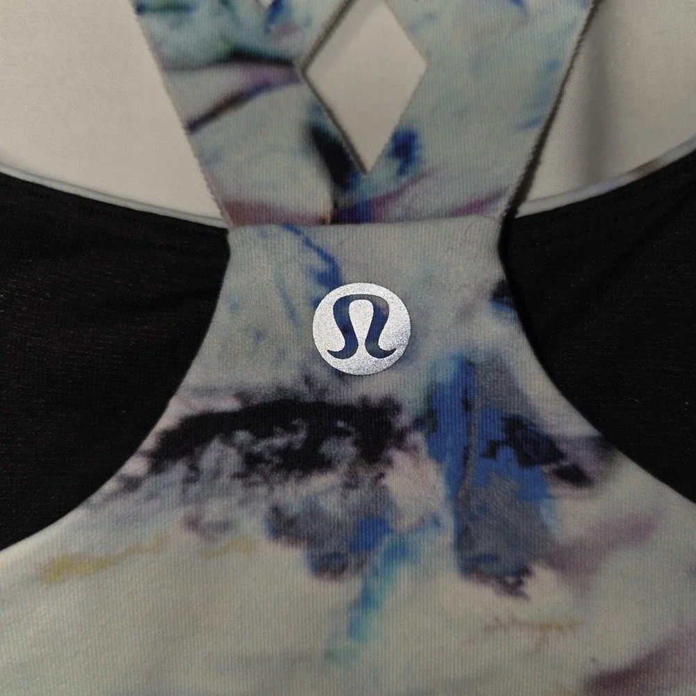 Lululemon Athletica Size 8 Free To Be Mind Over Miles Light Blue Sports Bra